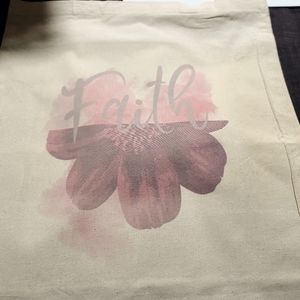 Cream Faith Tote Bag
